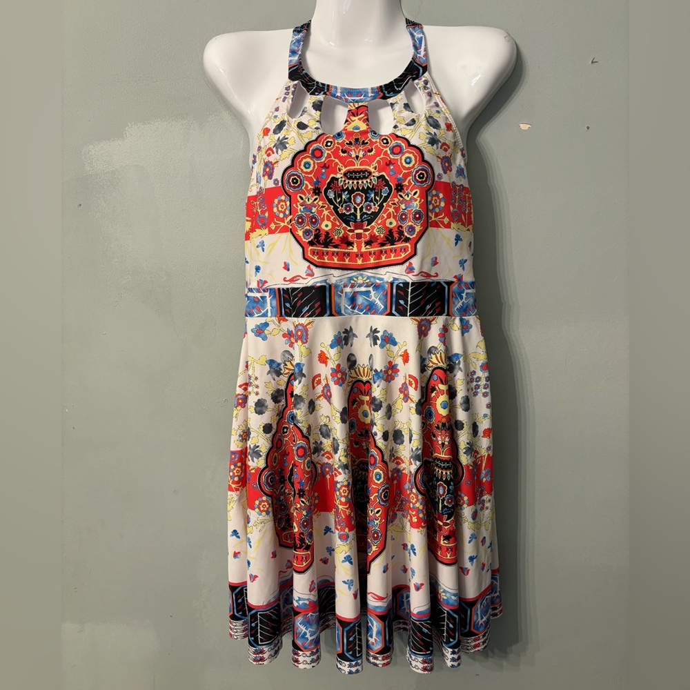 Multi-colored Boho printed sleeveless dress Size M